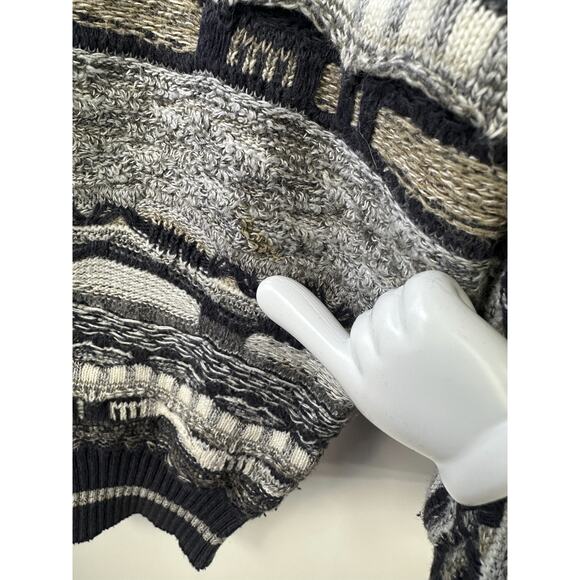 Roundtree & Yorke Knit 3D Sweater Crew Textured Biggie Cosby Men's Size Large - Picture 15 of 16